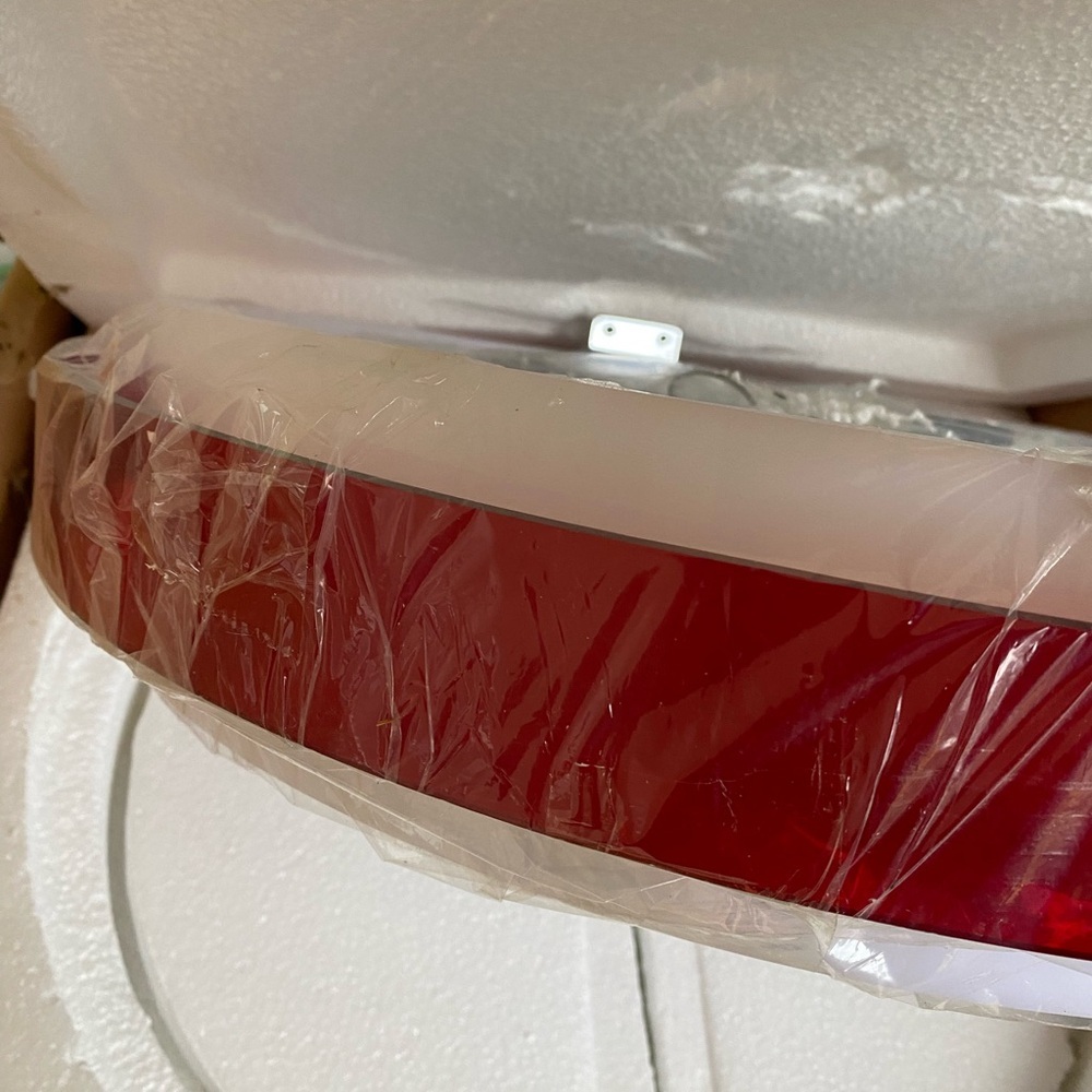 Modern Red and White Ceiling LED Light Fixture 19”
